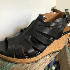 Indigo Cork-Heel Sandals, Wedge